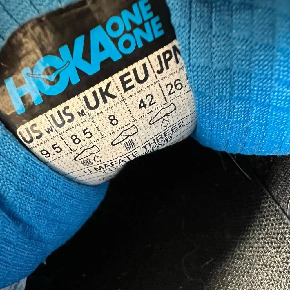 Size 9.5 - Hoka One One HOKA Mafate Three2 Black Diva Blue Orange